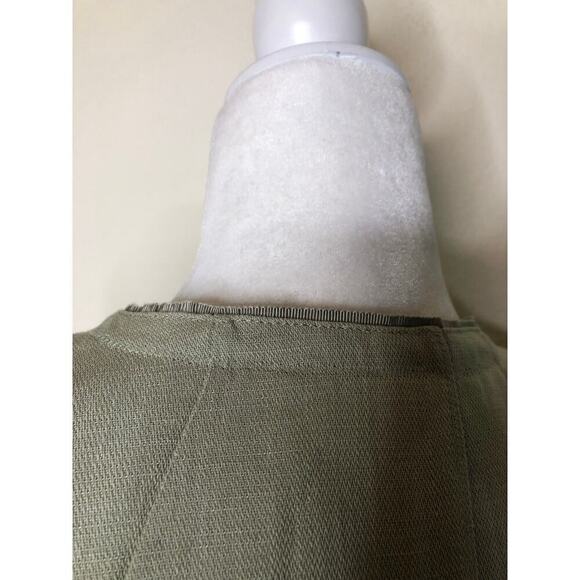 NAMU Belted Linen Sleeveless Midi Dress V- Neckline Minimalist Casual Sz: L - Picture 10 of 15